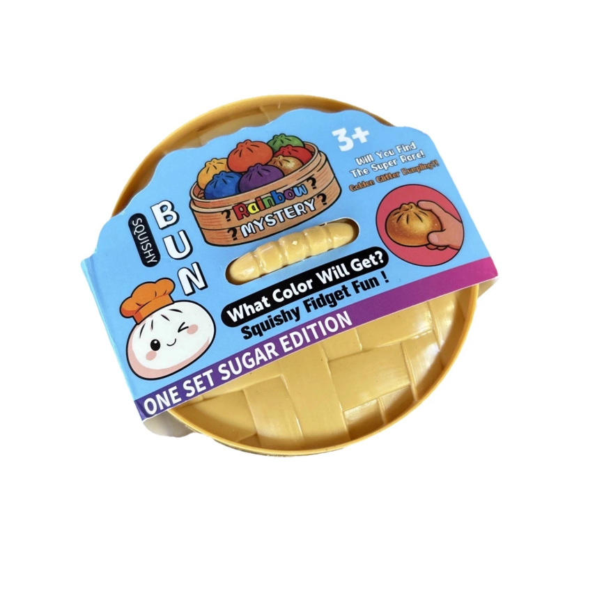 Rainbow Mystery Squishy Bun capsule back