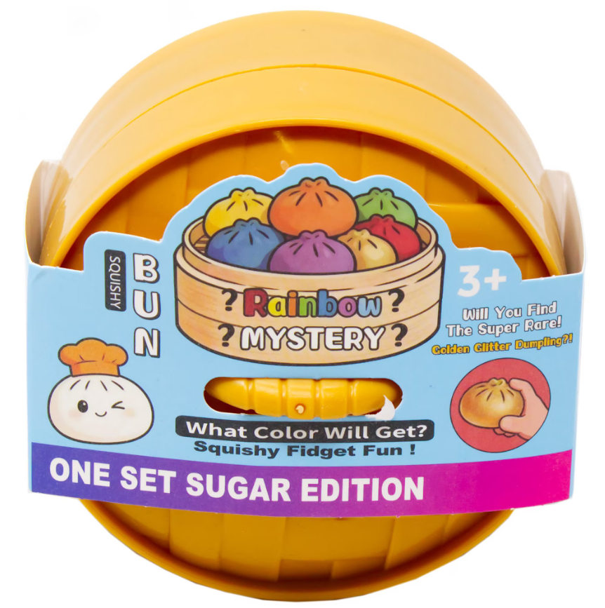 Rainbow Mystery Squishy Bun capsule front